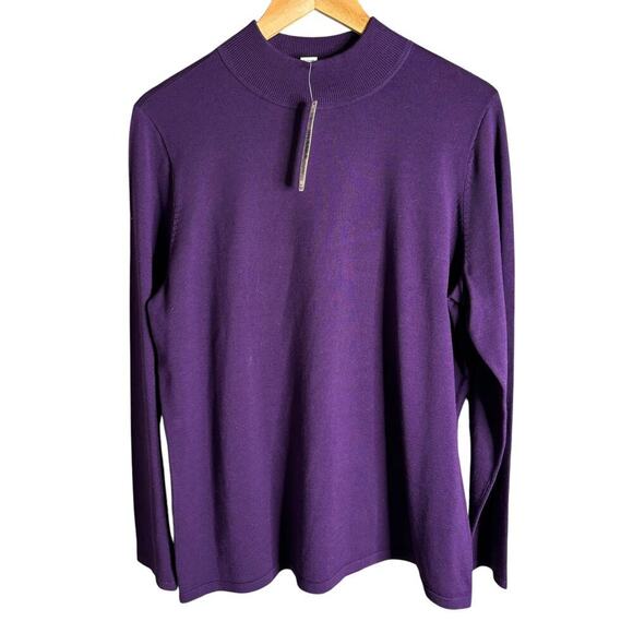 Pendleton Silk Blend Mock Neck Sweater Purple Size 1X NWT - Picture 1 of 4